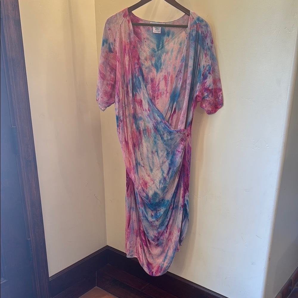 Cheyanne Benedict 💯 raw silk tie-Dye Dress